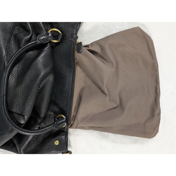 J Crew 100% Leather Black Brompton Convertible Crossbody Shoulder Tote Bag - Picture 11 of 16